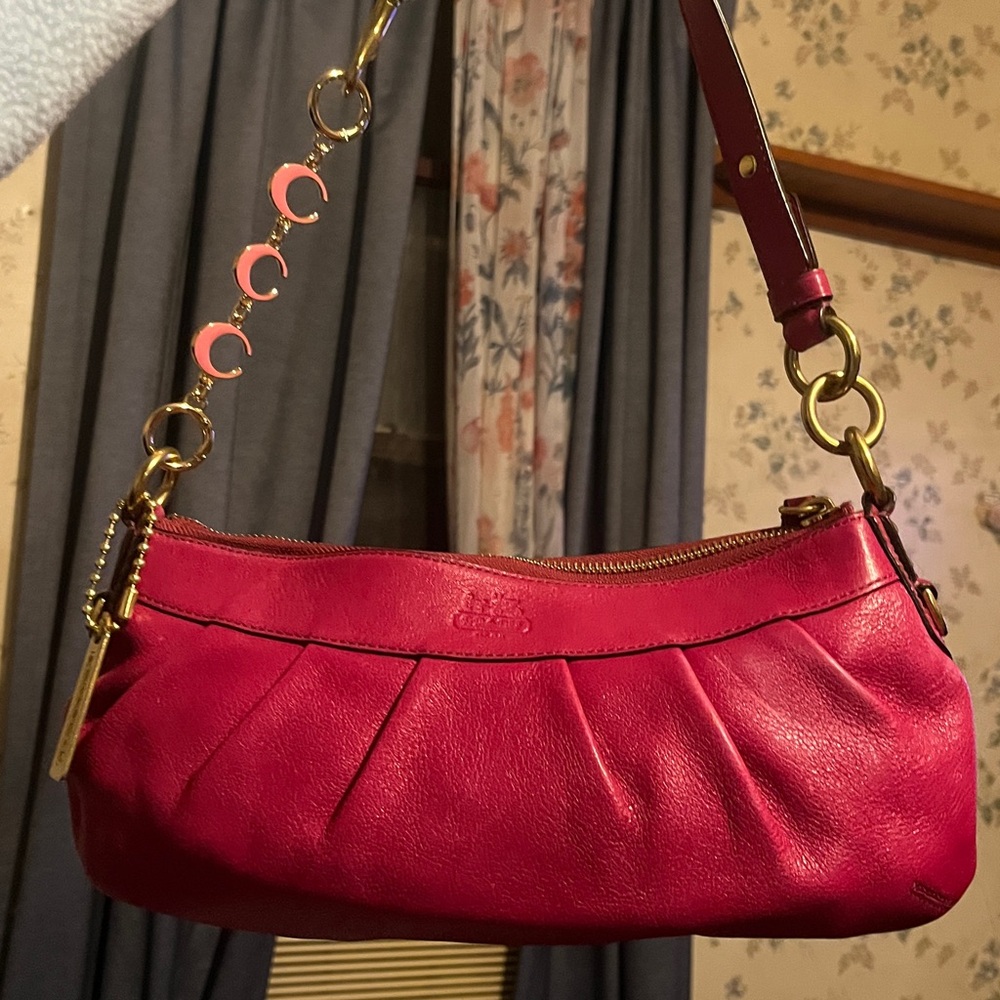 Coach Madison Hot Pink/Magenta Leather Shoulder Bag - Picture 11 of 15